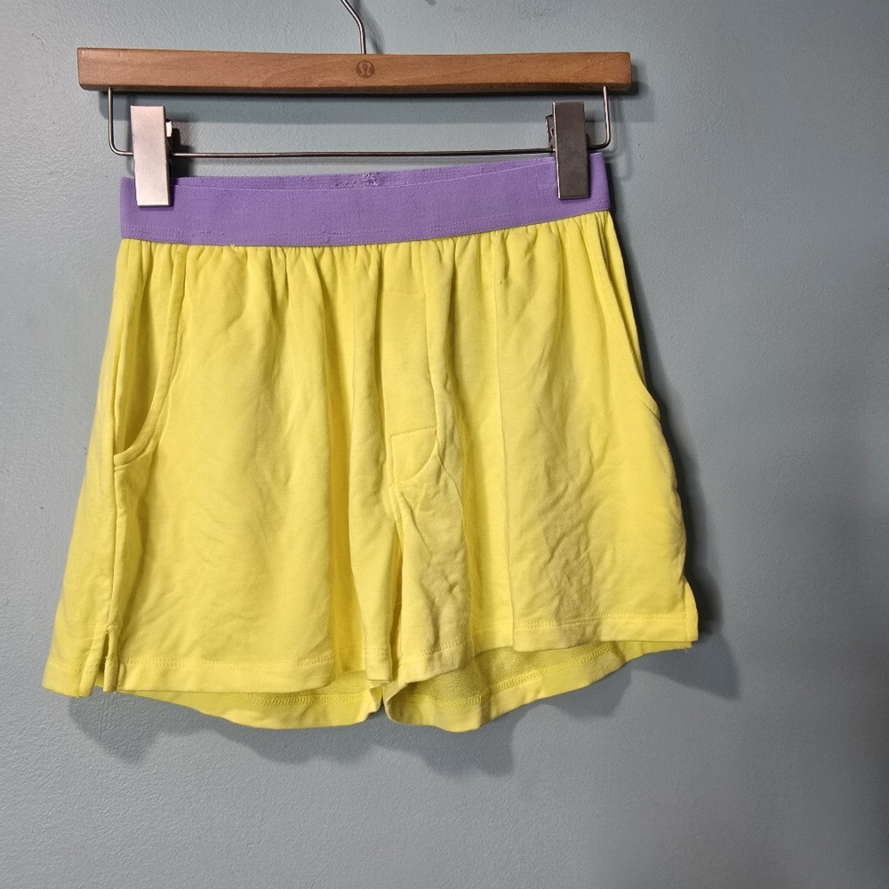 Jambys Yellow Purple Viking Lakers Lounge Pocket Boxer Shorts Size XS Unisex